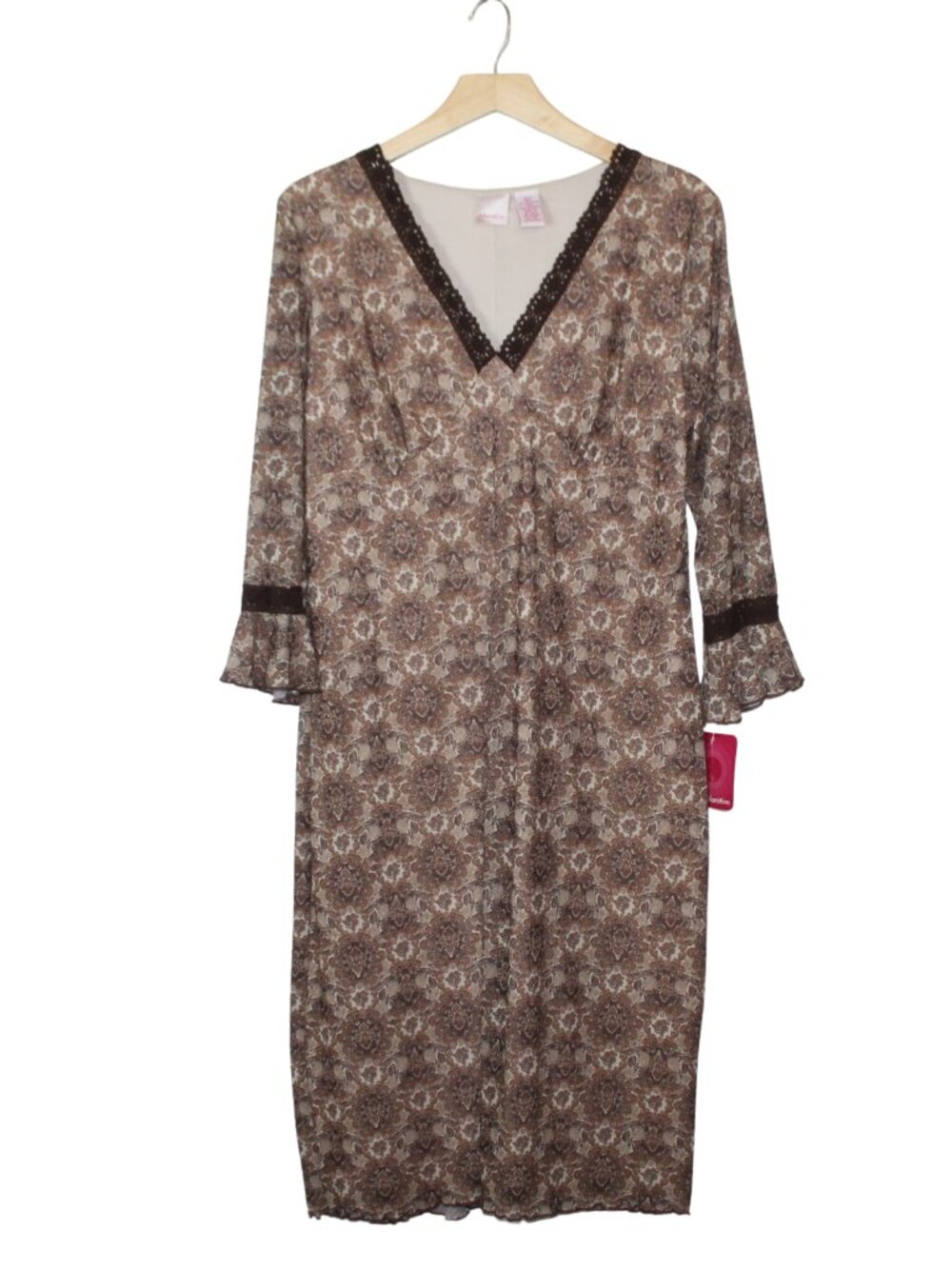 Y2K Xhilaration women's midi dress size XL brown paisley peasant fairy whimsical